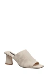 French Connection Women's Knit Styles Slip On Block Heel Sandal In Bone