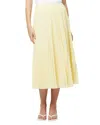 French Connection Sunburst Pleated Crepe Midi Skirt In Cornsilk Yellow