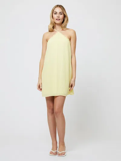 French Connection Sunburst Pleated Halter Mini Dress  Dresses In Yellow