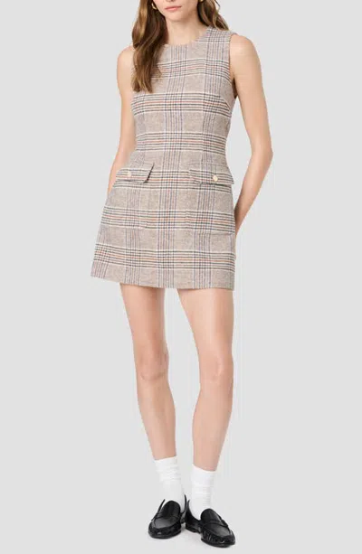 French Connection Sutton Plaid Minidress In Brown