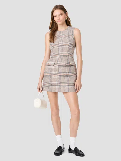 French Connection Sutton Plaid Two Pocket Mini Dress In Brown