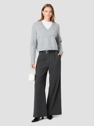 French Connection Suzie Knit V-neck Pullover Sweater In Grey