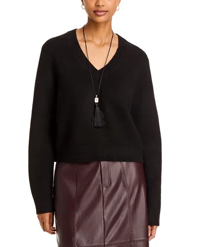 French Connection Suzie V Neck Sweater In Black