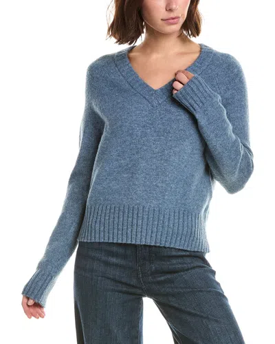 French Connection Suzie V Neck Sweater In Blue