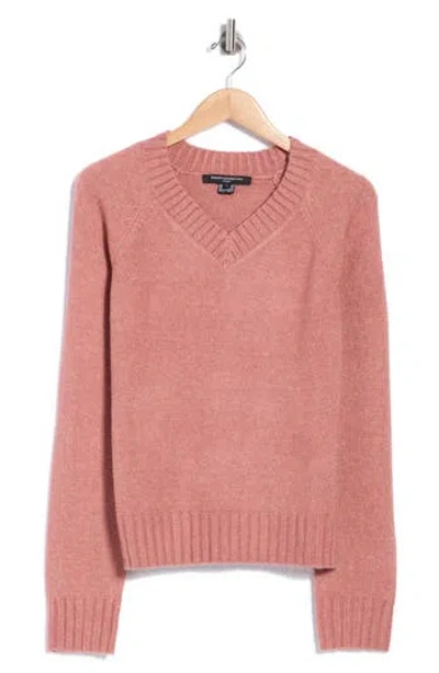 French Connection Suzie V-neck Sweater In Pink