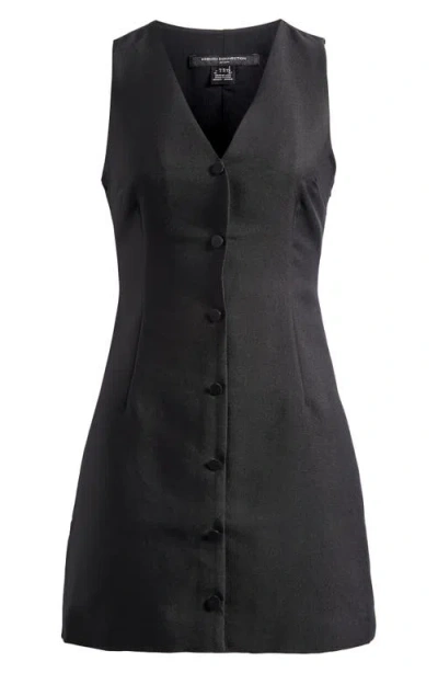 French Connection Taffeta Sleeveless Minidress In Black