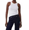 French Connection Tallie Textured Tank Top In Linen White In White