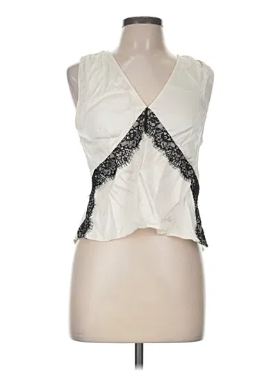 Pre-owned French Connection Tank Top Ivory Plunge Neckline Tops