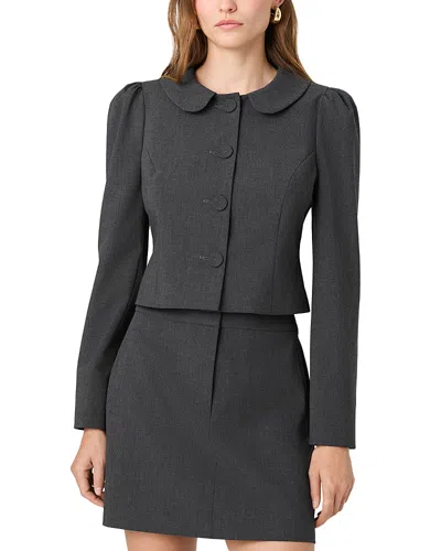 French Connection Tavi Crosshatch Jacket In Gray