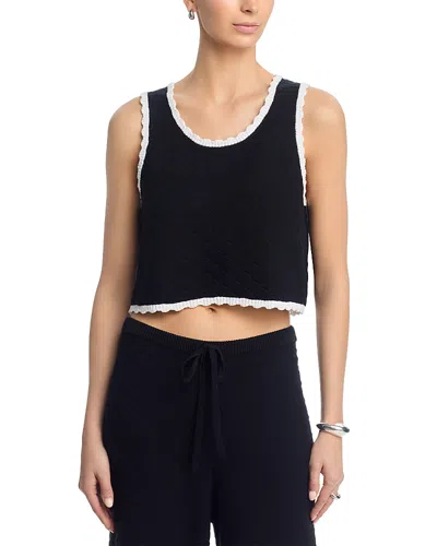 French Connection Teddy Diamond Knit Cami In Black