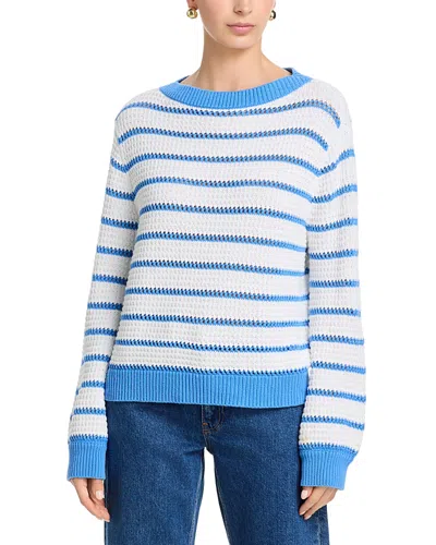 French Connection Teddy Knit Open Stripe Boat Neck Sweater In Multi