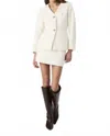 French Connection Textured Boiled Wool Jacket In Porcelain Cream In Multi