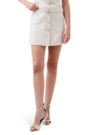 French Connection Textured Button Front Miniskirt In Classic Cream