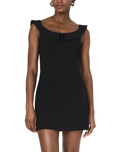 French Connection The Whisper Collar Mini Dress In Black