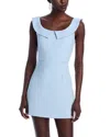French Connection The Whisper Collar Mini Dress In Cashmere Blue