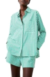 French Connection Relaxed Popover Shirt In Jelly Bean/ Linen White
