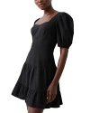 French Connection Cutout Back Puff Sleeve Minidress In Black