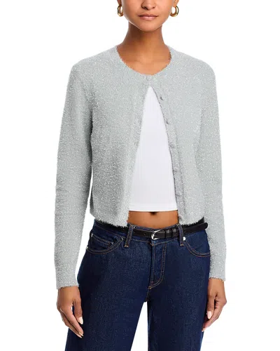 French Connection Tinsel Knit Slim Cardigan Sweater In Blue