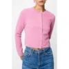 French Connection Tinsel Metallic Fuzzy Cardigan In Pink