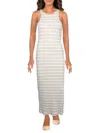 French Connection Tommy Rib Racer Dress In Birch/white In Pink