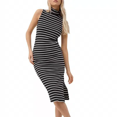 French Connection Tommy Stripe Dress In Black