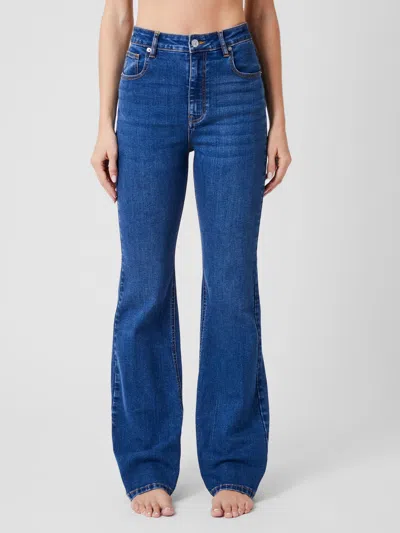 French Connection Toms Denim Flared Jeans Mid Wash In Blue