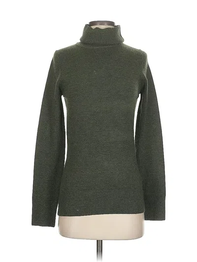 Pre-owned French Connection Turtleneck Sweater In Green