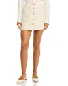 French Connection Textured Button Front Miniskirt In Classic Cream