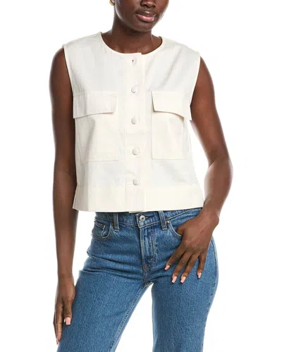 French Connection Twill Vest In White