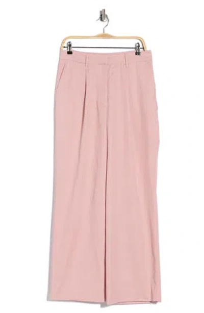 French Connection Twill Wide Leg Pants In Pink