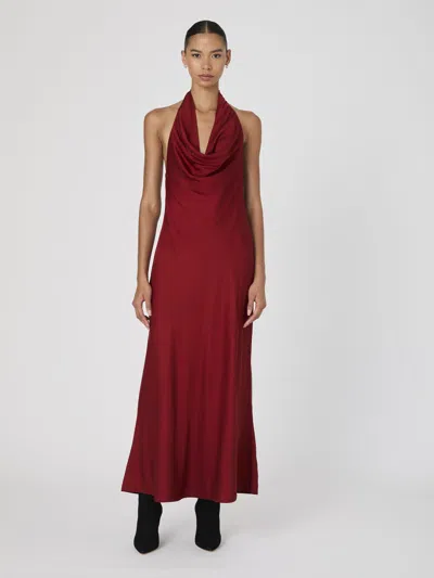 French Connection Us Ennis Satin Halter Midi Dress French Connection Dresses In Red