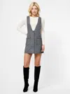 French Connection V-neck Wool Blend Apron Minidress In Gray