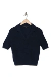 French Connection V-neck Collar Knit Top In Marine