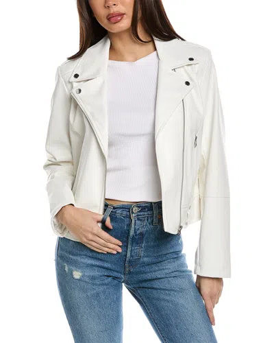 French Connection Vegan Leather Moto W/quilting In White