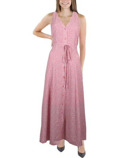 French Connection Verona Womens Belted Long Shirtdress In Multi