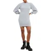 French Connection Vhari Babysoft Rib Sweater Minidress In Light Grey Melange