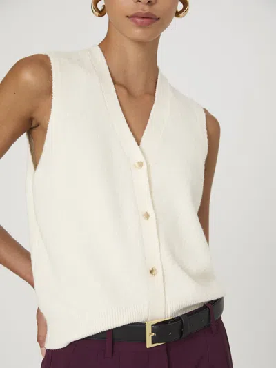French Connection Vhari Button Down Vest  Knitwear In Cream
