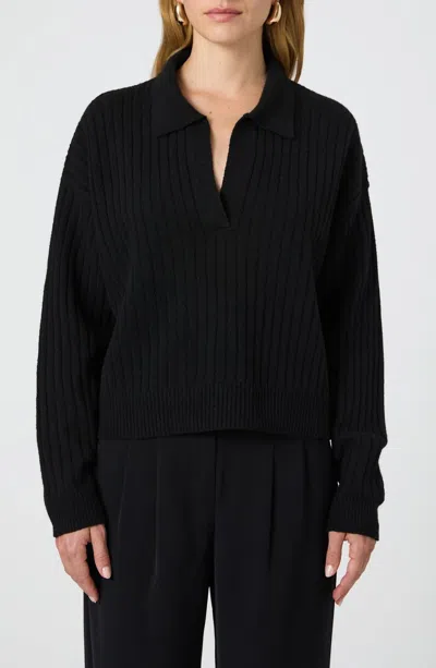French Connection Vhari Collar Long Sleeve Jumper In Black