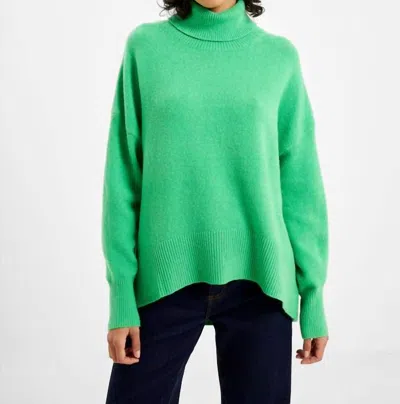French Connection Vhari High Neck Jumper In Pop Green In Multi