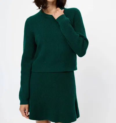 French Connection Vhari Knit Classic Sweater In Evergreen In Green