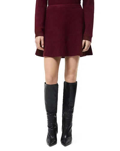 French Connection Vhari Knit Mini Skirt In Burgundy