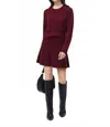 French Connection Vhari Knit Mini Skirt In Cabernet In Burgundy