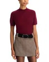 French Connection Vhari Short Sleeve Crop Sweater In Burgundy