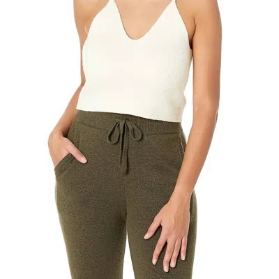 French Connection Vhari Loungewear Crop Top In Classic Cream In White