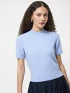 French Connection Vhari Short Sleeve Crop Sweater In Blue