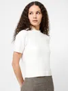 French Connection Vhari Short Sleeve Crop Sweater In White