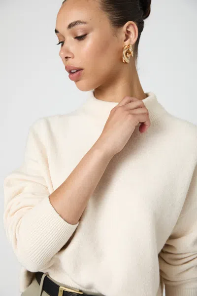 French Connection Vhari Mock Neck Sweater  Knitwear In Cream