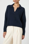 French Connection Vhari Collared Sweater In Marine