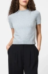 French Connection Vhari Short Sleeve Crop Sweater In Blue