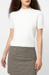 French Connection Vhari Short Sleeve Crop Sweater In Gray